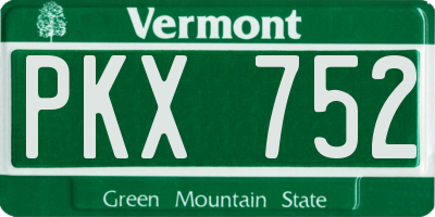 VT license plate PKX752