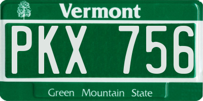 VT license plate PKX756