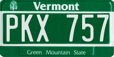 VT license plate PKX757
