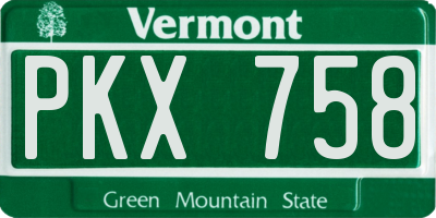 VT license plate PKX758