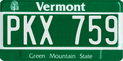 VT license plate PKX759