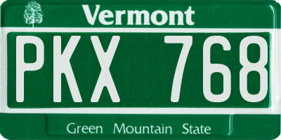 VT license plate PKX768