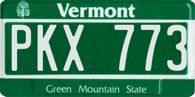 VT license plate PKX773