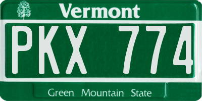 VT license plate PKX774