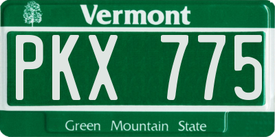 VT license plate PKX775