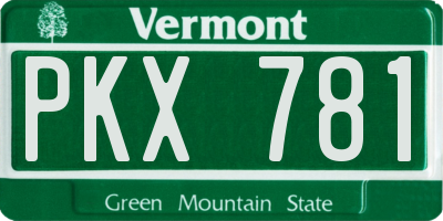 VT license plate PKX781