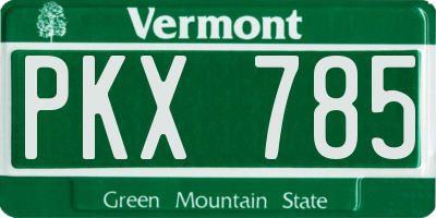 VT license plate PKX785