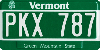 VT license plate PKX787