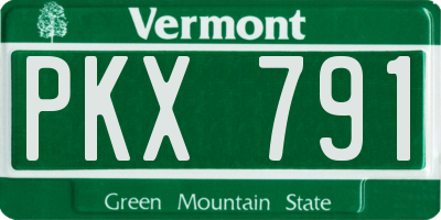 VT license plate PKX791