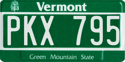 VT license plate PKX795