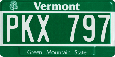 VT license plate PKX797