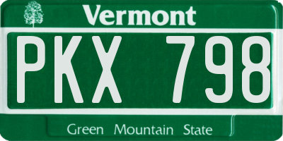 VT license plate PKX798
