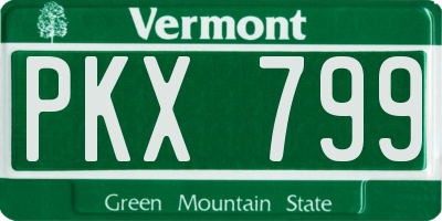 VT license plate PKX799