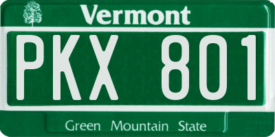 VT license plate PKX801