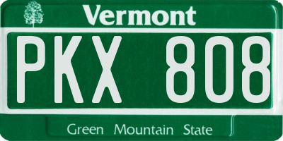 VT license plate PKX808