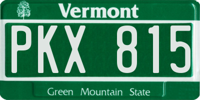 VT license plate PKX815