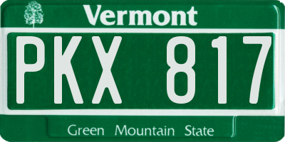 VT license plate PKX817
