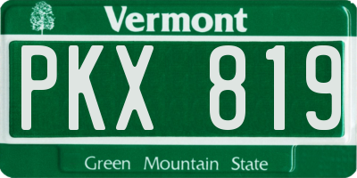 VT license plate PKX819
