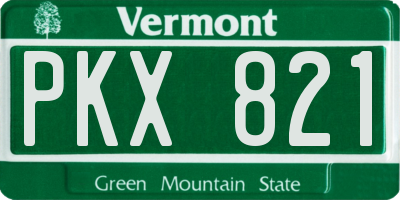 VT license plate PKX821