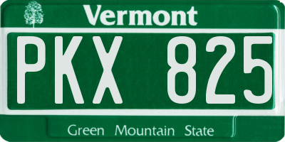 VT license plate PKX825