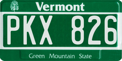 VT license plate PKX826