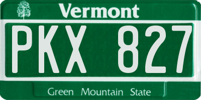 VT license plate PKX827