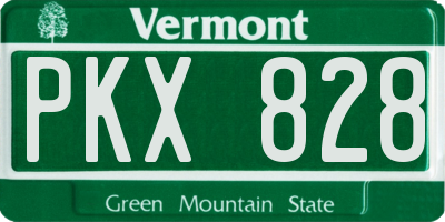 VT license plate PKX828