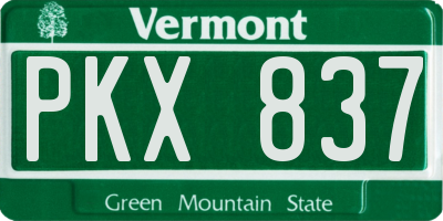 VT license plate PKX837