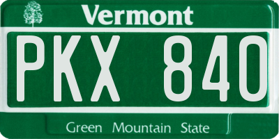 VT license plate PKX840
