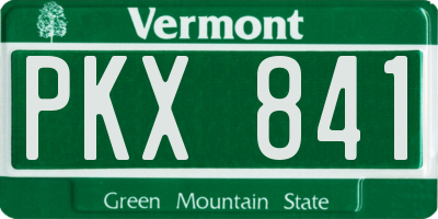 VT license plate PKX841