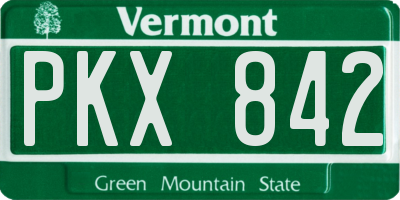 VT license plate PKX842