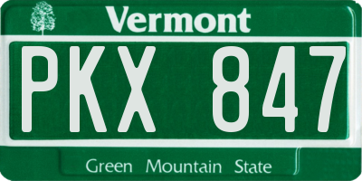 VT license plate PKX847