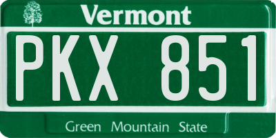 VT license plate PKX851