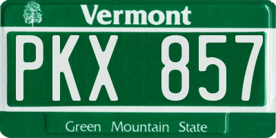 VT license plate PKX857