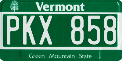 VT license plate PKX858