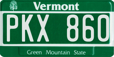VT license plate PKX860