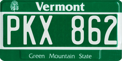VT license plate PKX862