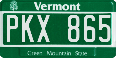 VT license plate PKX865