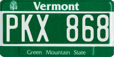 VT license plate PKX868