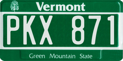 VT license plate PKX871