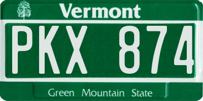 VT license plate PKX874