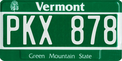 VT license plate PKX878