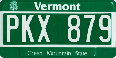 VT license plate PKX879