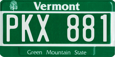 VT license plate PKX881