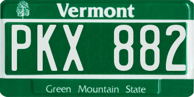 VT license plate PKX882