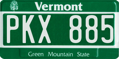 VT license plate PKX885
