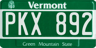 VT license plate PKX892