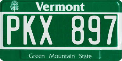 VT license plate PKX897