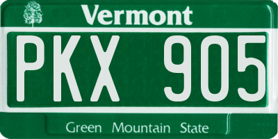 VT license plate PKX905