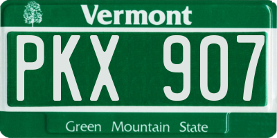 VT license plate PKX907